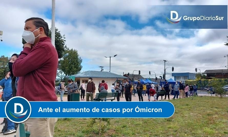 Filas y esperas de hasta cuatro horas marcan la toma de PCR en Osorno  