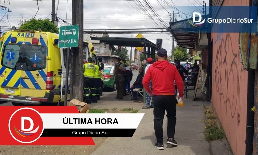 Hombre fue apuñalado esta tarde en calle de Osorno